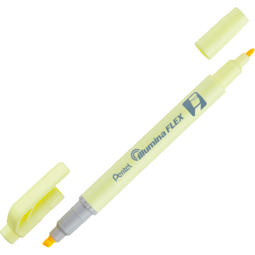 Illumina Flex Liquid Highlighter, Dual Tip - Chisel and Bullet, Pastel Yellow – Highlighter | Pentel Stationery of Canada Ltd.
