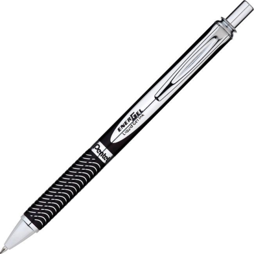 EnerGel Alloy Retractable Liquid Gel Pen, (0.7mm) Metal Tip, Black Barrel, Black Ink – Gel Roller Pen | Pentel Stationery of Canada Ltd.