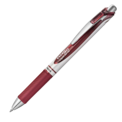 EnerGel Retractable Gel Roller, (0.7mm) Metal Tip, Burgundy Ink – Gel Roller Pen | Pentel Stationery of Canada Ltd.