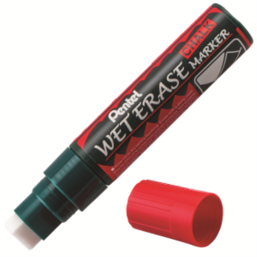 Pentel Arts Wet Erase Chalk Marker, Jumbo Chisel Tip, Red Ink – Wet Erase Marker | Pentel Stationery of Canada Ltd.