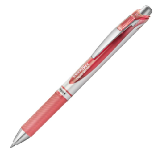 EnerGel Retractable Gel Roller, (0.7mm) Metal Tip, Coral Pink Ink – Gel Roller Pen | Pentel Stationery of Canada Ltd.