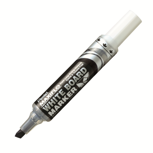 Maxiflo White Board Marker, Chisel Point (2.0/5.7mm) Black Ink – Whiteboard Marker and Refills | Pentel Stationery of Canada Ltd.