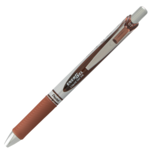 EnerGel Retractable Gel Roller, (0.7mm) Metal Tip, Brown Ink – Gel Roller Pen | Pentel Stationery of Canada Ltd.