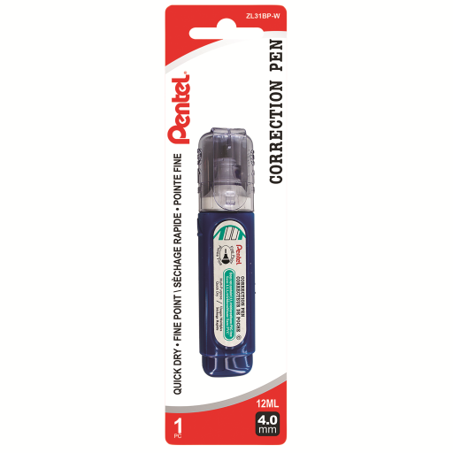 Fine Point Correction Pen (12ML) 1PC Pack, White Correction Ink – Default | Pentel Stationery of Canada Ltd.