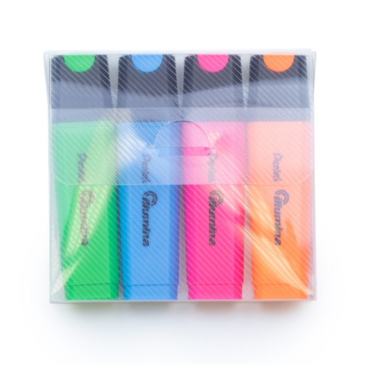 Illumina Liquid Highlighter, Chisel Tip, 4PC Assorted Pouch – Highlighter | Pentel Stationery of Canada Ltd.