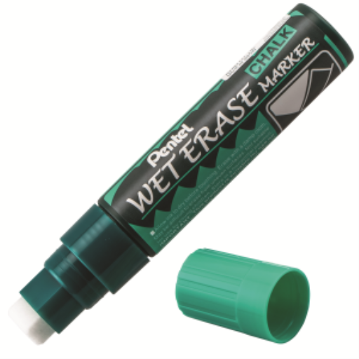 Pentel Arts Wet Erase Chalk Marker, Jumbo Chisel Tip, Green Ink – Wet Erase Marker | Pentel Stationery of Canada Ltd.