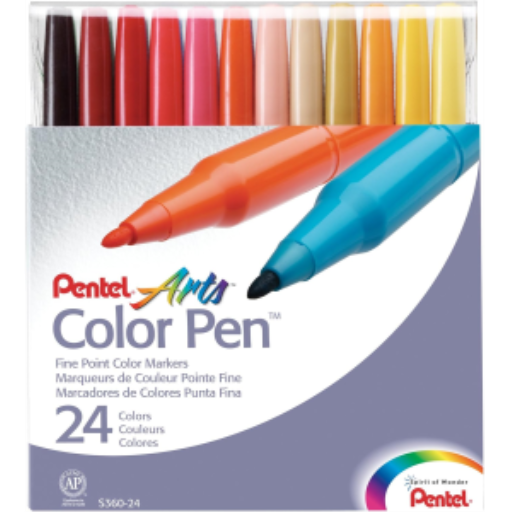 Pentel Arts Colour Pen (2.0mm) 24-Colour Set – Colour Marker | Pentel Stationery of Canada Ltd.