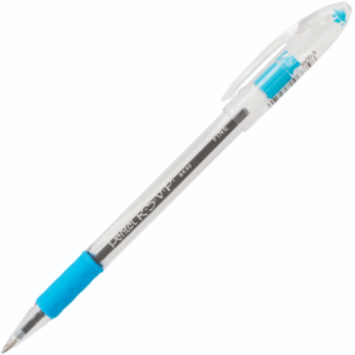 R.S.V.P. Ballpoint Pen, (0.7mm), Sky Blue Ink – Ballpoint Pen | Pentel Stationery of Canada Ltd.