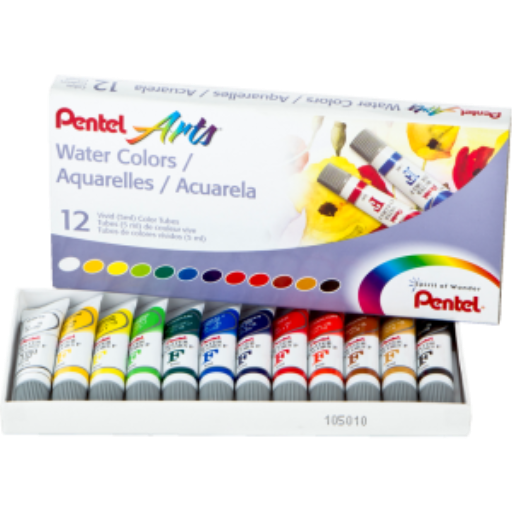 Pentel Arts Water Colours Assorted Colours, 12 Colour Pack – Watercolour & Watercolour Pencil | Pentel Stationery of Canada Ltd.