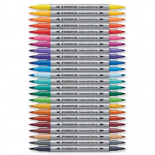72-Pack Double Ended Fibre Tip Pens