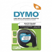 DYMO LT Plastic Labels for LetraTag Label Makers, Black Print on White Labels, 1/2" x 13-Foot Roll