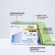 22 x 24 Green 300 bags Compostable