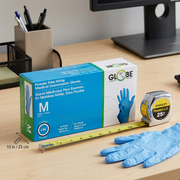 Nitrile Gloves Powder Free 4mil Sky Blue Medical - Medium (box of 100)