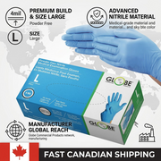 Nitrile Gloves Powder Free 4mil Sky Blue Medical - Large (box of 100)