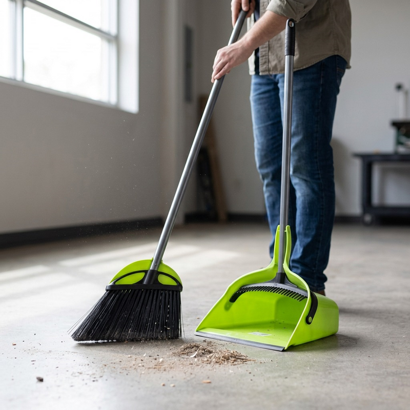 10" Angle Broom with 9" E-Z Clean Dustpan - Combo
