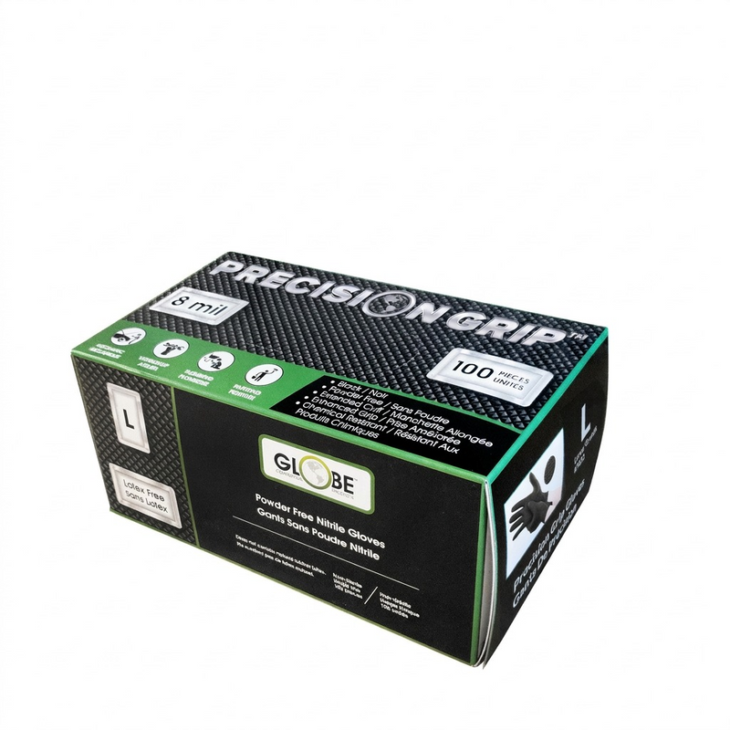 Precision Grip? 8mil Nitrile Powder Free Gloves - Large / Black, box of 100