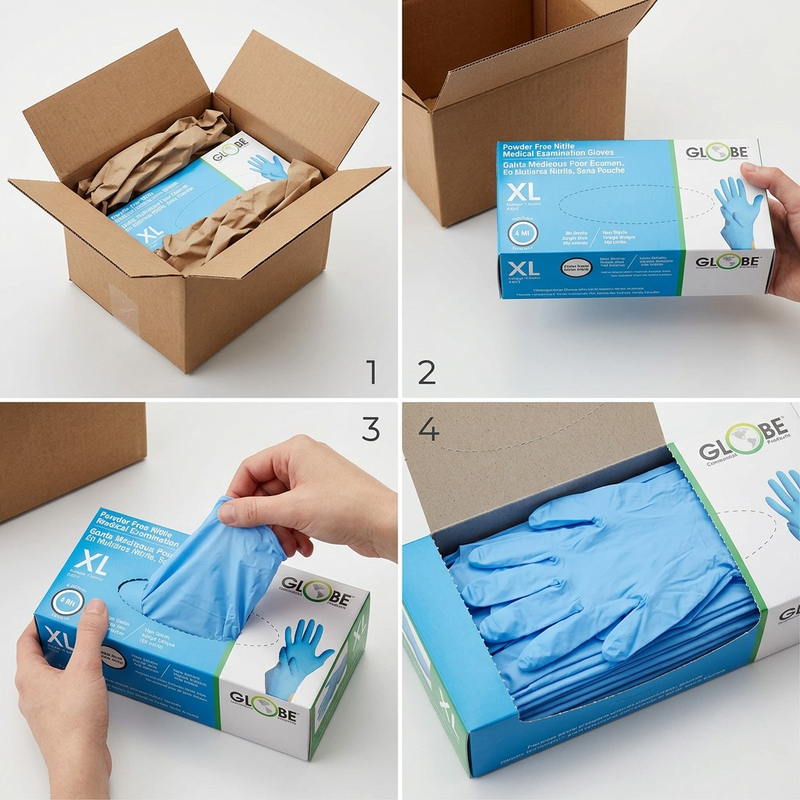 Nitrile Gloves Powder Free 4mil Sky Blue Medical - X-Large ( box of 100)