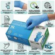 Nitrile Gloves Powder Free 4mil Sky Blue Medical - X-Large ( box of 100)