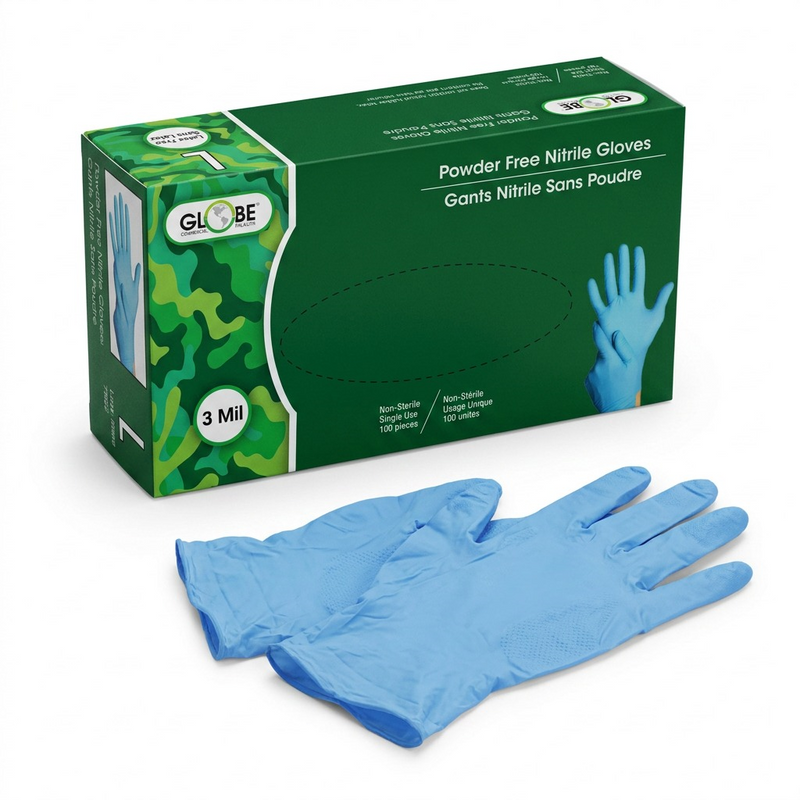 Nitrile Gloves Powder Free 3mil Sky Blue - Large ( box of 100)