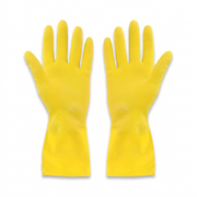 Rubber Gloves Flocklined? Yellow Small Extended Cuff - (12 pairs)