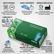 Nitrile Gloves Powder Free 3mil Sky Blue - Large ( box of 100)
