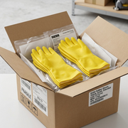 Rubber Gloves Flocklined? Yellow Small Extended Cuff - (12 pairs)