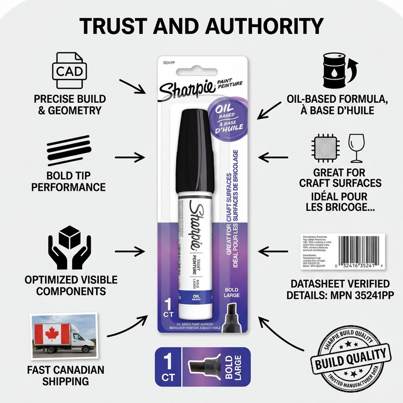 Sharpie Oil-Based Paint Marker, Bold Point, Black, 1 Count