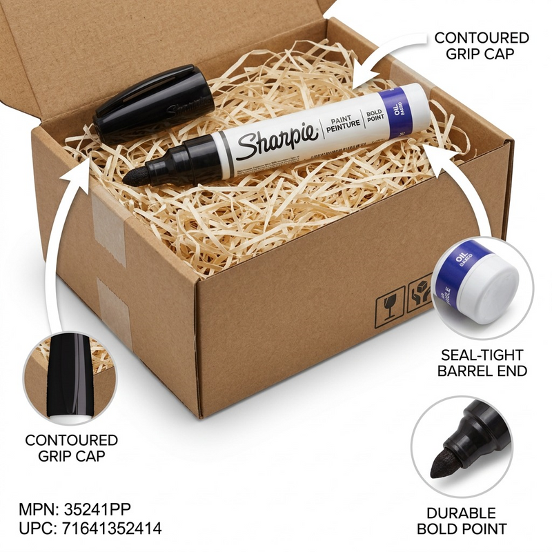 Sharpie Oil-Based Paint Marker, Bold Point, Black, 1 Count