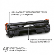 Elevate Imaging Compatible Brother TN760 - Monochrome 3000 Yield