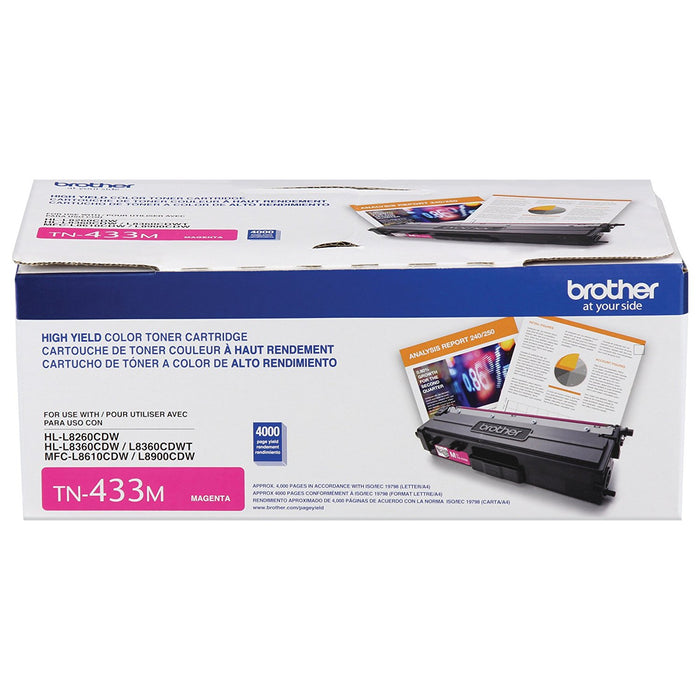 Brother TN433M Magenta Toner Cartridge, High Yield – Laser | Brother
