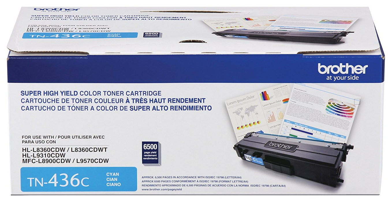 Brother TN436C Cyan Toner Cartridge, Super High Yield – Laser | Brother