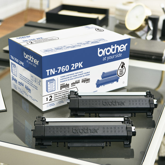 Brother Genuine TN760 2PK High-Yield Black Toner Cartridge Multipack – Laser | Brother