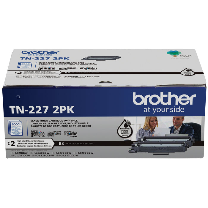 Brother TN227 High Yield Black Toner Cartridges, 2 Pack – Laser | Brother