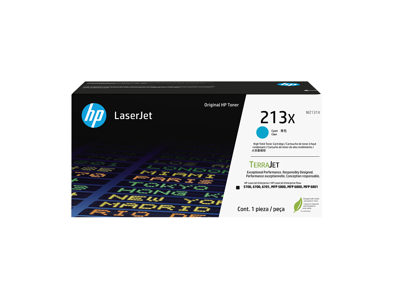 HP 213X High Yield Cyan Original LaserJet Toner Cartridge - W2131X