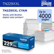 Brother Genuine TN229XXLC Super High Yield Cyan Toner Cartridge – Laser | Brother