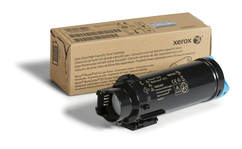 Genuine Xerox Extra High Capacity Toner, Cyan Phaser 6510, 6515, 6518 – Laser | Xerox
