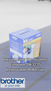 Brother Genuine DK3235 Black/White Removable Adhesive Food Safety Labels (800 labels)   2.1  x 1.1  (54mm x 29 mm)